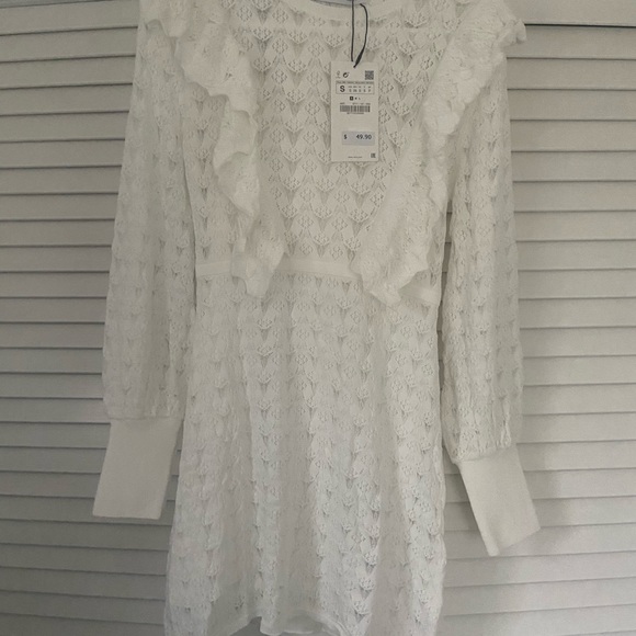 Zara Dresses & Skirts - White lace knit dress